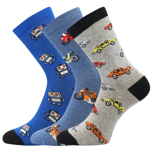 Children's socks 057-21-43 XVII with pictures BOYS' mix B (3 pairs) BOMA 125972 L-11
