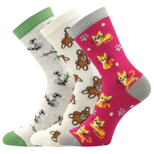 Children's socks 057-21-43 XVII with pictures GIRLS mix D (3 pairs) BOMA 125974 L-11