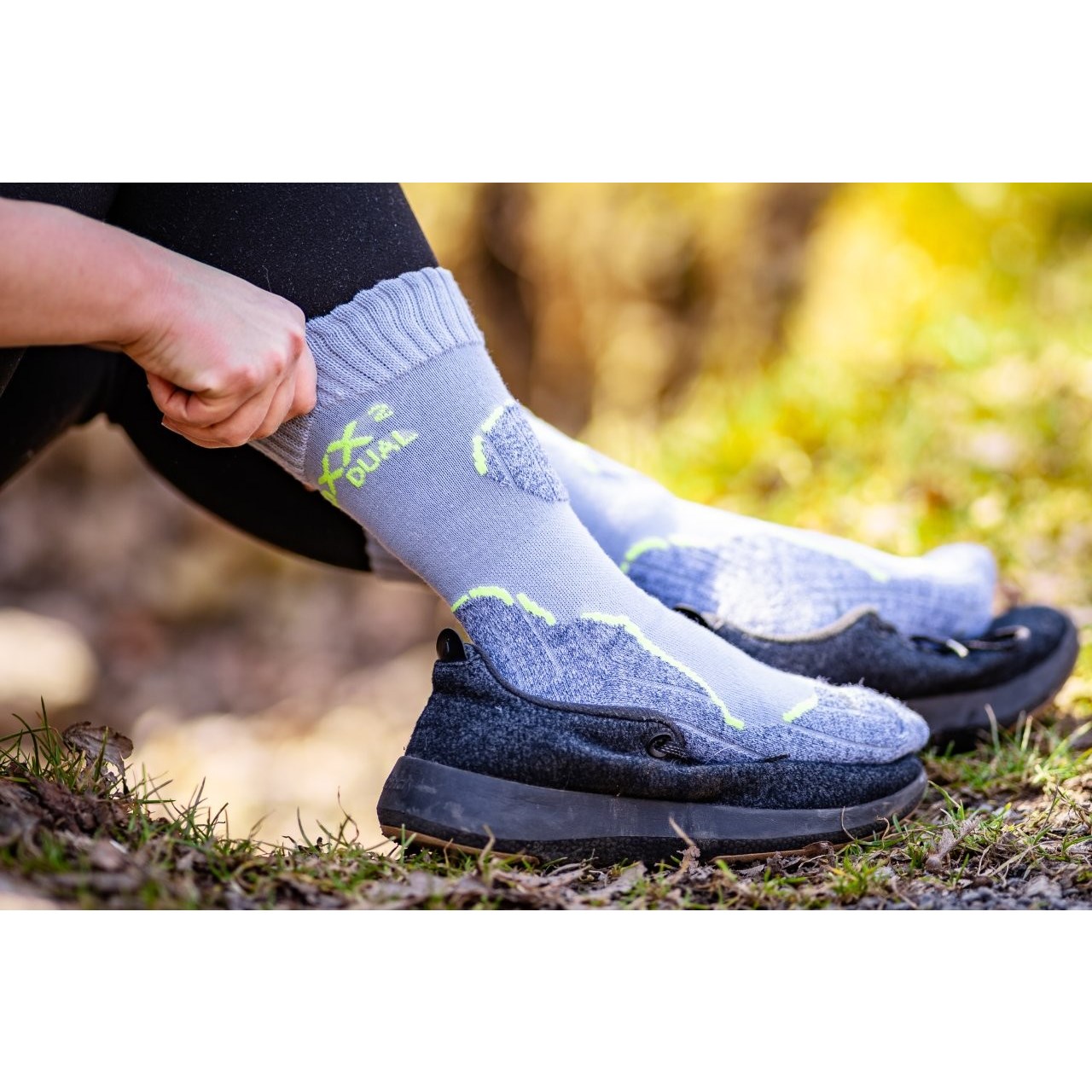 DUALIX double-layer merino thermo socks with silver LIGHT GREY VoXX 122316 L-11