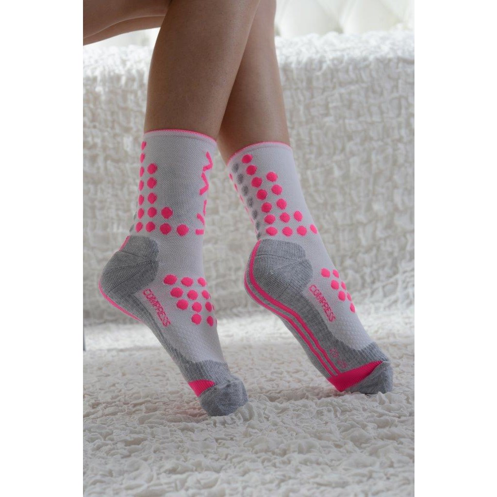 FINISH compression sports socks with silver ions, WHITE VoXX 123780 L-11