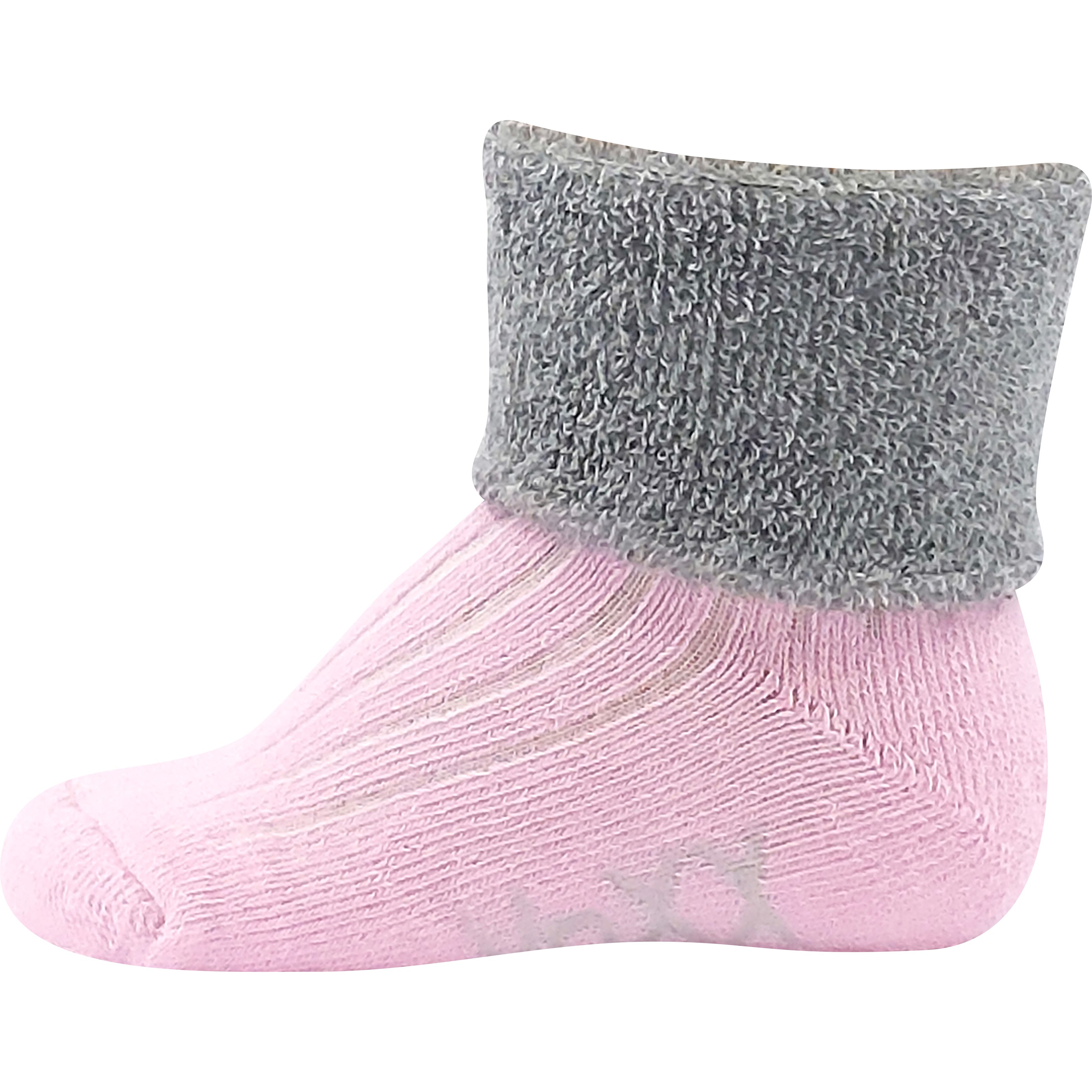 LUNIK colourful terry baby socks for girls (3 pairs) VoXX 122581 L-11