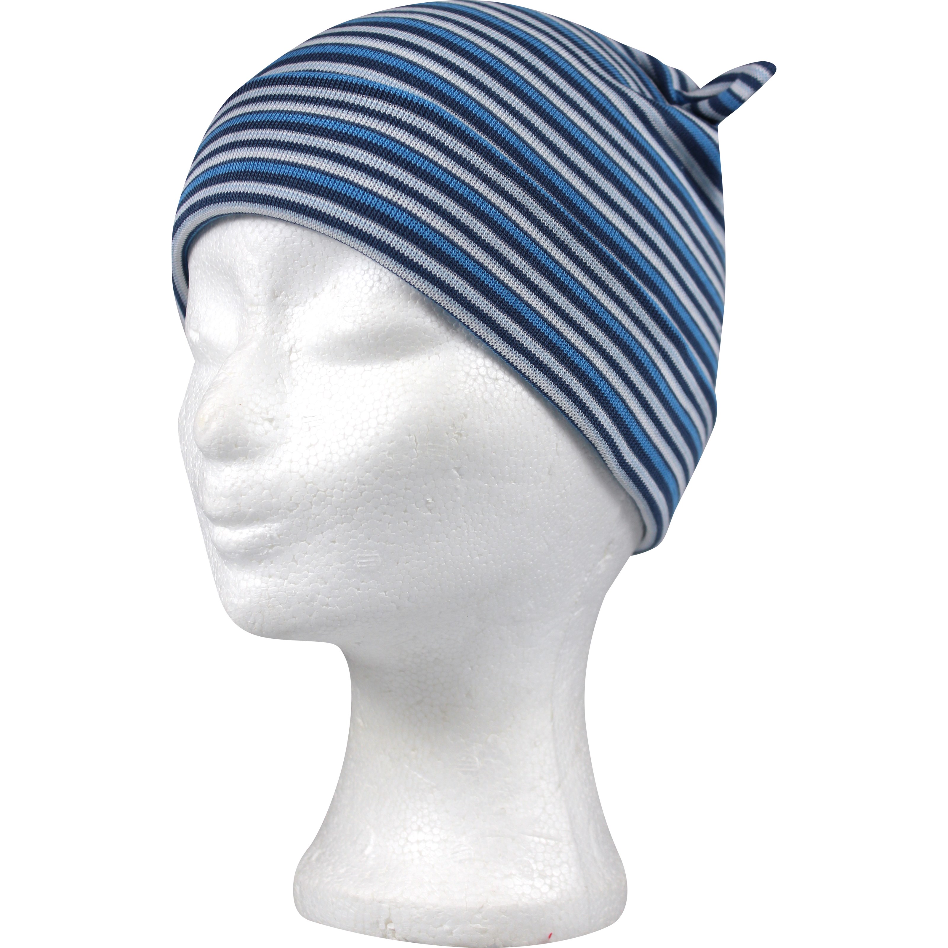 RAVČES EARS baby hat, cotton, WITH STRIPES, pattern E VoXX 122605 L-11