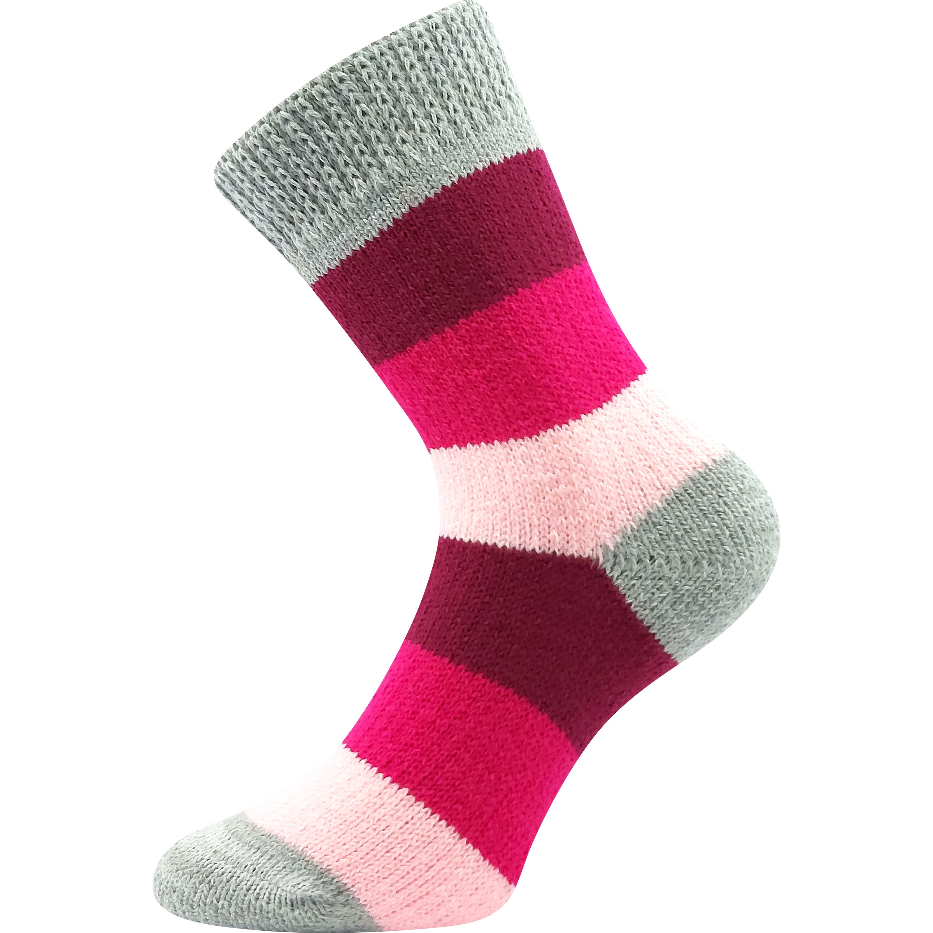 Thick home socks, striped, PINK BOMA 121312 L-11