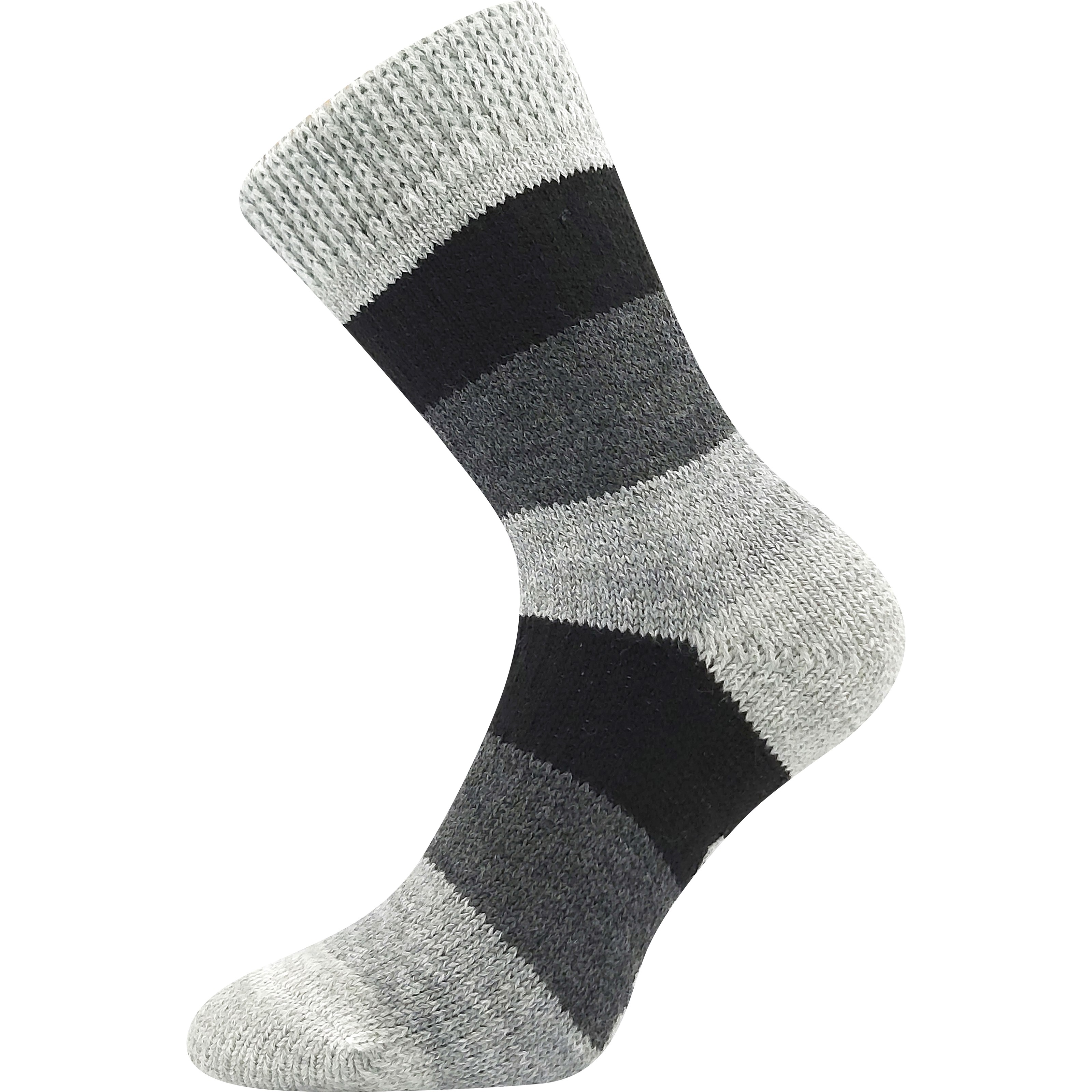 Thick home socks, striped, GREY BOMA 121389 L-11