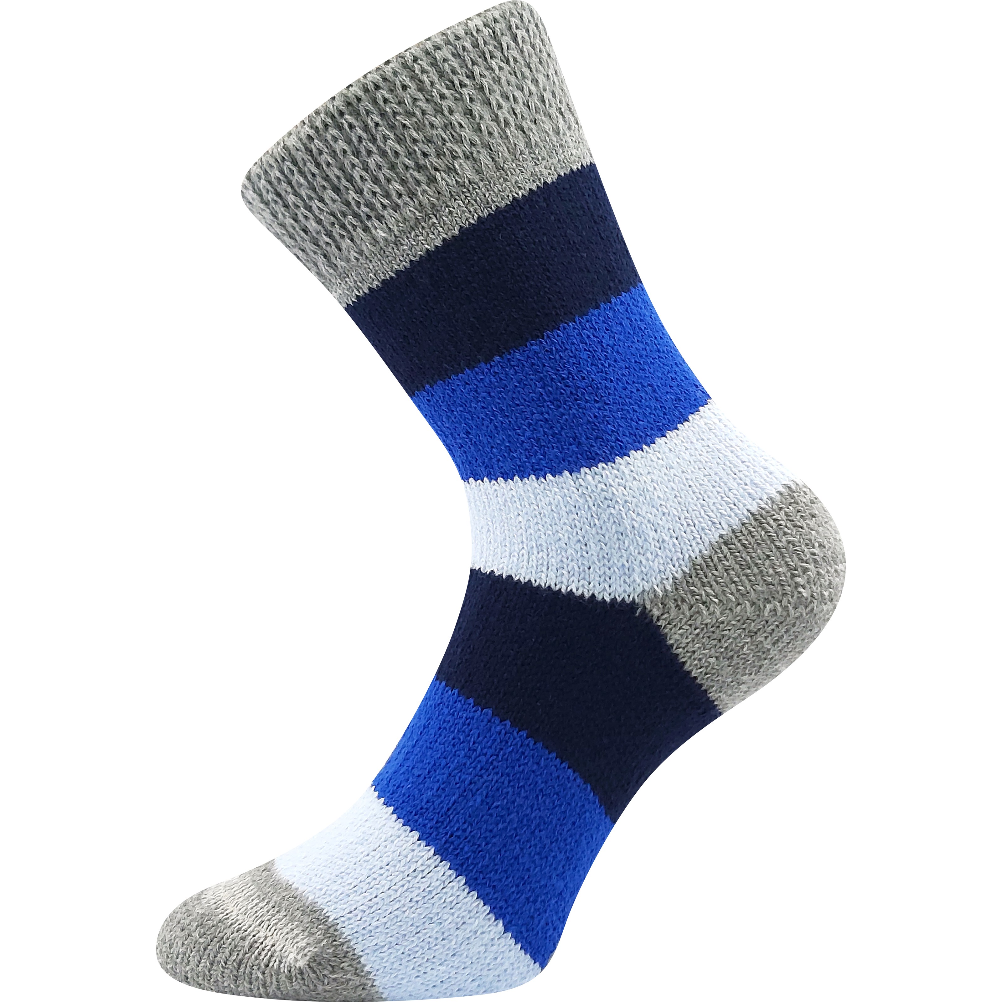 Thick home socks, striped, BLUE BOMA 121551 L-11