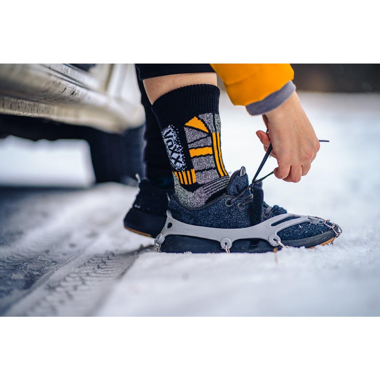 TRACTION wool winter thermal socks, YELLOW VoXX 123504 L-11