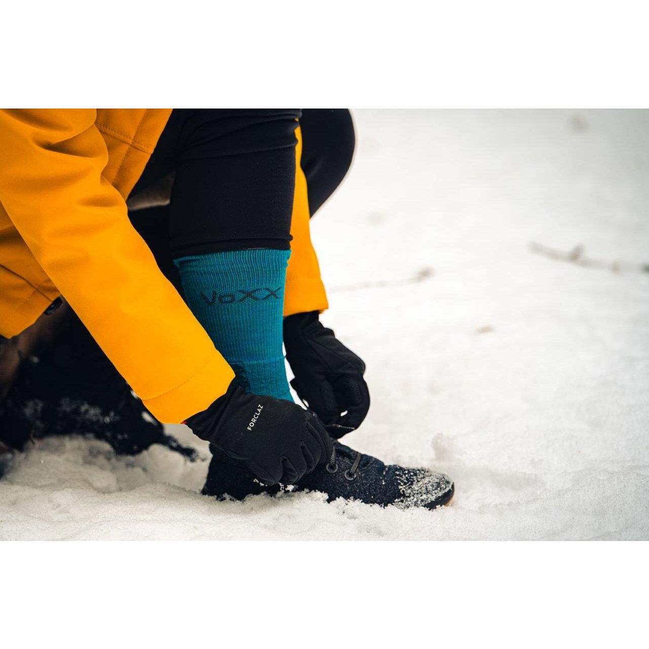 VOYAGE winter wool socks with silver BLUE-GREEN VoXX 124573 L-11