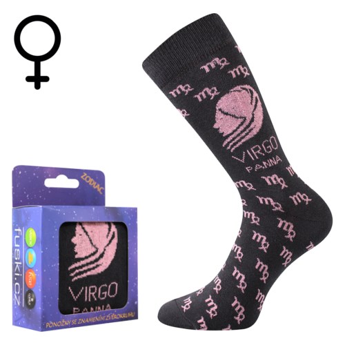 Socks with the ZODIAC sign in a dark grey PANNA box BOMA 123659 L-11
