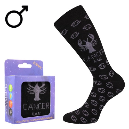 Socks with the ZODIAC sign in a box CANCER black BOMA 123656 L-11