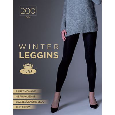 Women's long tights WINTER leggings 200 DEN extra thick NERO