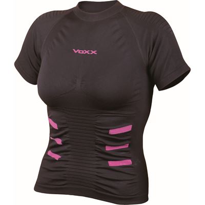 ActivePro 05 women's functional double-layer T-shirt with short sleeves, BLACK