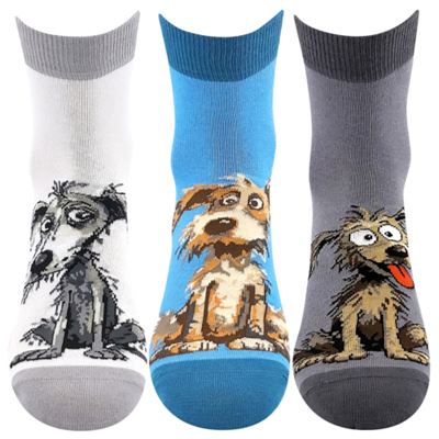 Women's summer socks ALÍK 01 with dogs MIX B (3 pairs)