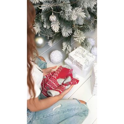 TRONDELAG SET of winter socks and knitted mittens with silver ions MAGENTA