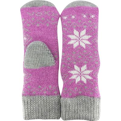 Set of winter socks and knitted mittens ALTA SET made of merino wool and alpaca PINK