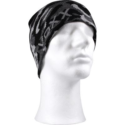 Men's knitted cap AMPERA pattern black CAMOUFLAGE