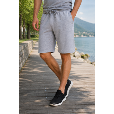 APOLLO men's cotton shorts, grey melange
