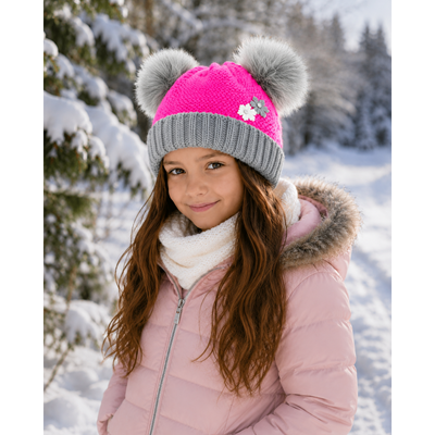 ASCONA magenta knitted girls' hat