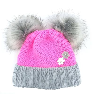 Girls' knitted hat ASCONA pink