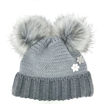 ASCONA knitted girls' hat, grey