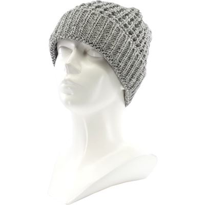 ATOSA knitted hat with turned-up brim LIGHT GREY