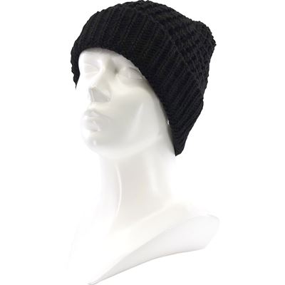 ATOSA knitted hat with turned-up brim BLACK