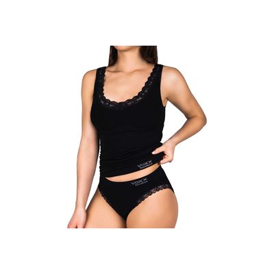 Women's bamboo camisole BAMBOO SEAMLESS 010 with lace BLACK (black)