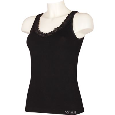 Women's bamboo camisole BAMBOO SEAMLESS 010 with lace BLACK (black)