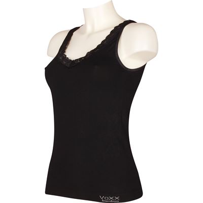 Women's bamboo camisole BAMBOO SEAMLESS 010 with lace BLACK (black)