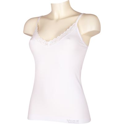 Women's bamboo camisole BAMBOO SEAMLESS 012 with lace WHITE (white)