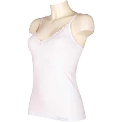 Women's bamboo camisole BAMBOO SEAMLESS 012 with lace WHITE (white)
