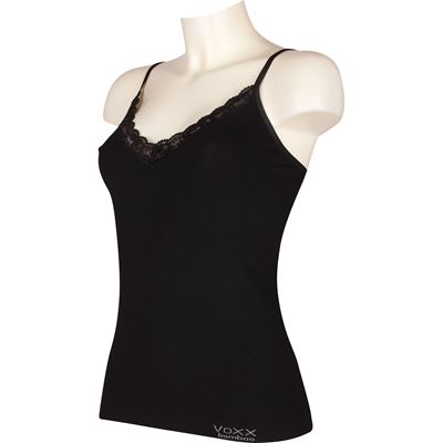 Women's bamboo camisole BAMBOO SEAMLESS 012 with lace BLACK (black)