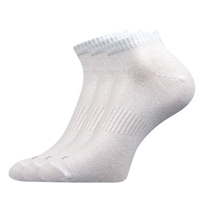 BADDY A cotton sports socks, low, 3 pairs, WHITE