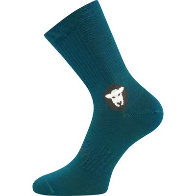 Anatomically shaped socks made of merino BAREFOOTAN with silver ions BLUE-GREEN