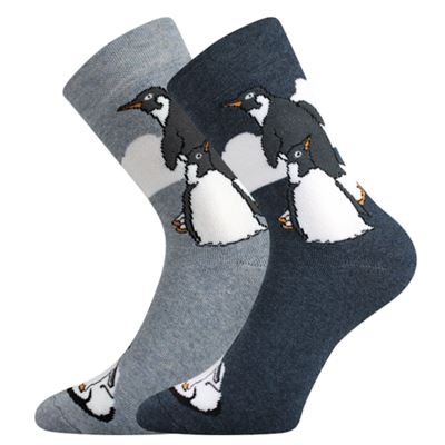 Thick terry socks BEDŘICH with penguins (2 pairs)