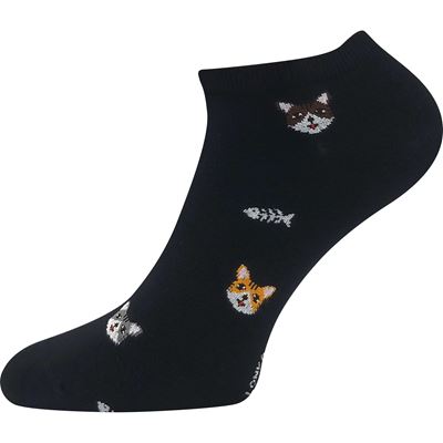 Low bamboo socks BIBIANA mix CATS (3 pairs)