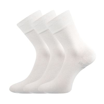 BIOBAN single-colour formal socks made from organic cotton, WHITE