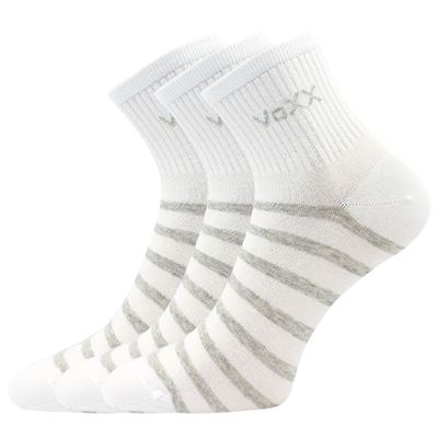 BOXANA women's summer striped socks, WHITE