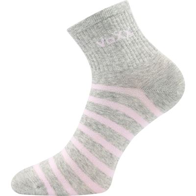 BOXANA women's summer striped socks, LIGHT GREY MELANGE