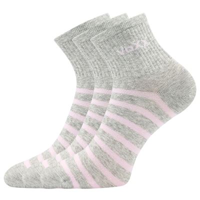 BOXANA women's summer striped socks, LIGHT GREY MELANGE
