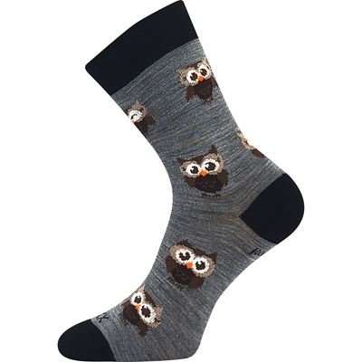 Women's thin merino socks BUBO with silver ions LIGHT GREY