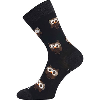 Women's thin merino socks BUBO with silver ions BLACK