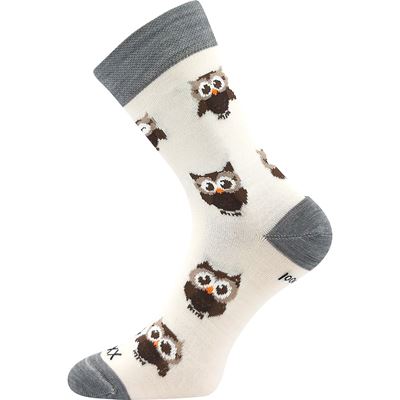 Women's thin merino socks BUBO with silver ions WHITE