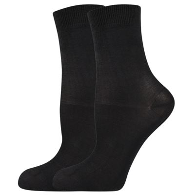 Women's nylon socks COTTON with cotton 60 DEN NERO (black)