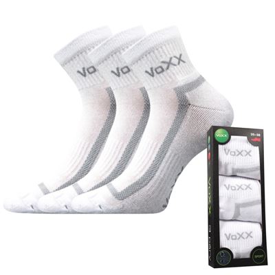 CADDY B cotton sports socks, 3-pack, WHITE