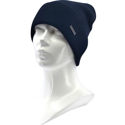 CARINA women's knitted hat with lurex DARK BLUE