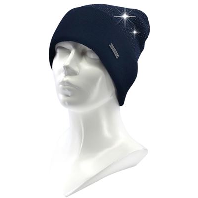 CARINA women's knitted hat with lurex DARK BLUE