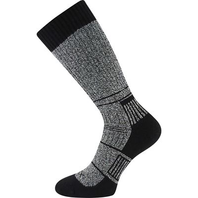 Thick socks with wool CARPATIA melange BLACK