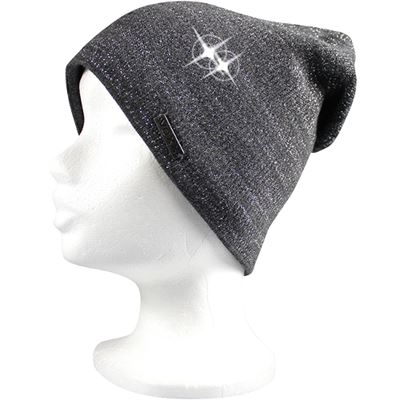 CASCADA women's knitted hat with lurex DARK GREY