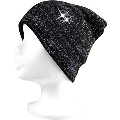 CASCADA women's knitted hat with lurex BLACK