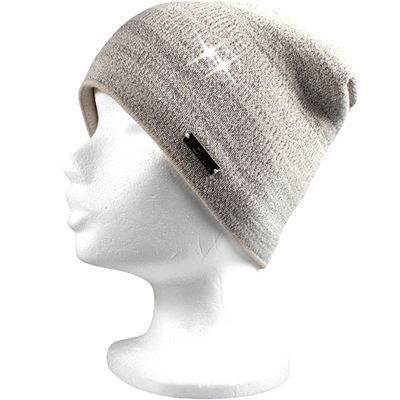 CASCADA women's knitted hat with lurex BEIGE